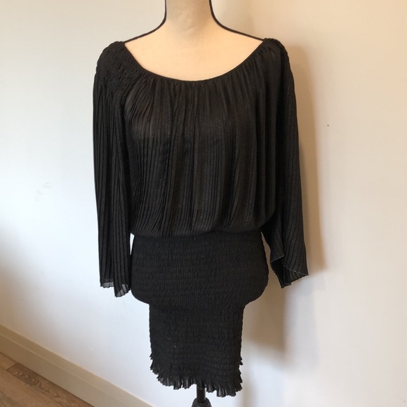 MSSP Max Studio Specialty black LBD bodycon with  butterfly sleeves SZ S - Picture 1 of 12